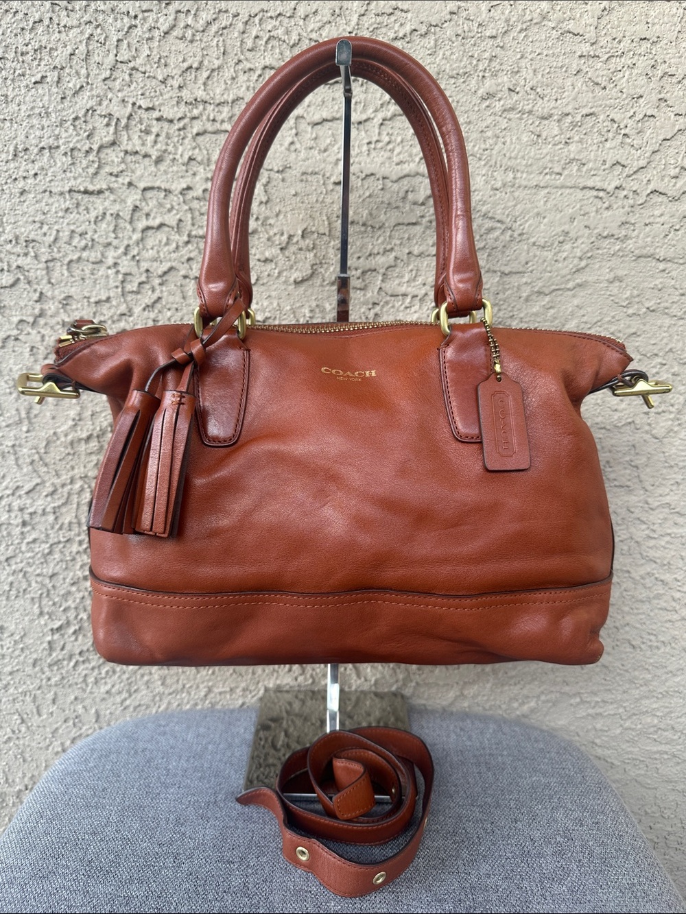 COACH Legacy Leather Rory Satchel bag with strap